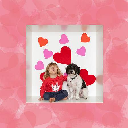 Carver and Piper 1 square template Red and pink hearts