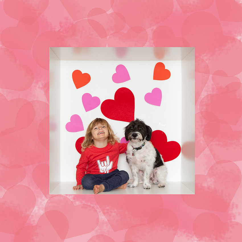 Carver and Piper 1 square template Red and pink hearts